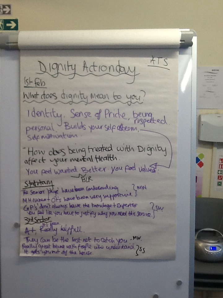 Group work - thoughts on Dignity Action Day from ATS